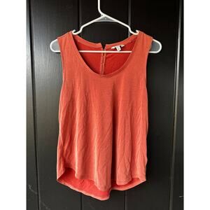 Lucky Brand High Low Sleeveless Tank Top Women’s Small Coral Orange